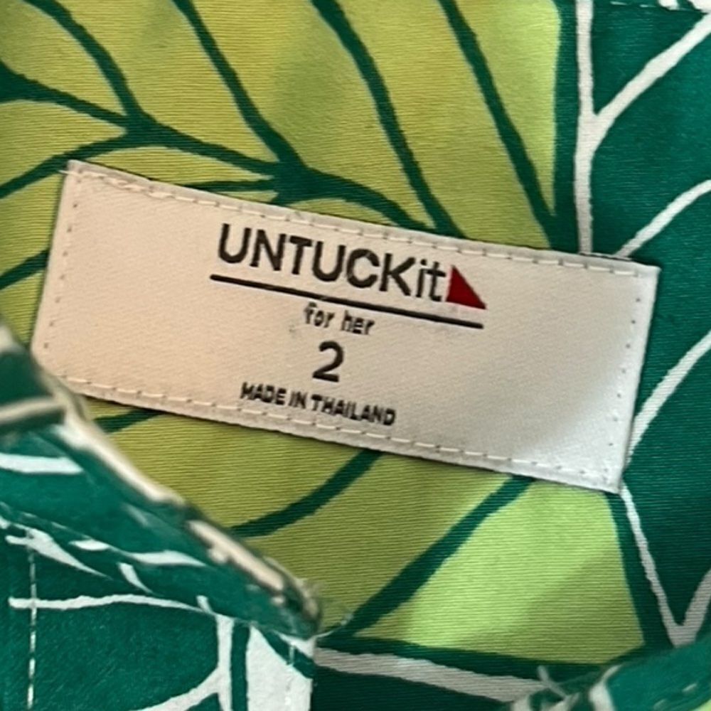 UNTUCKit Women’s Poppy Dress In Green Leaf Print, Size 2 - Picture 6 of 11